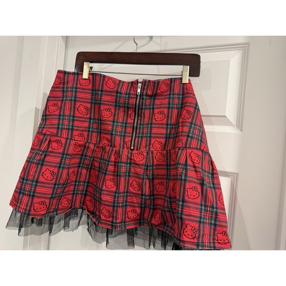 Dolls Kill x Hello Kitty Skirt Red Plaid Women's Plus 3XL - Picture 4 of 12